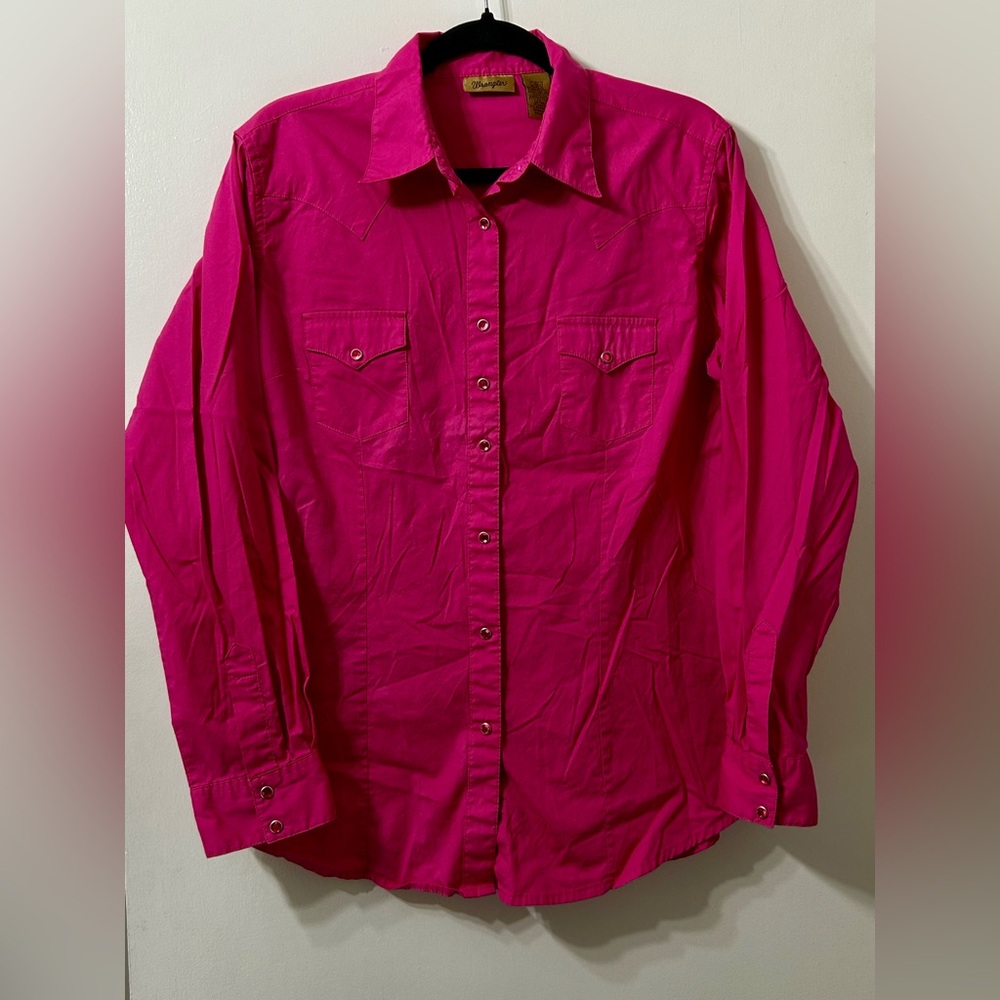 Cowgirl Wranglers button down long sleeved shirt size large